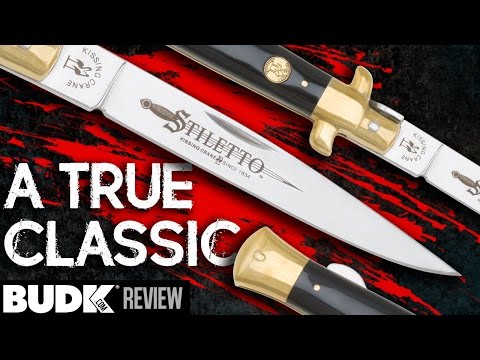 Kissing Crane Black Composite Stiletto Pocket Knife