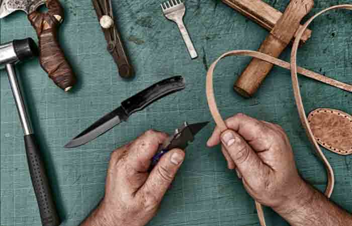 What tools are necessary to wrap leather knife handles