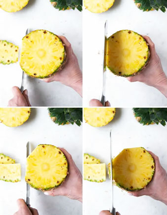 Cut Off The Skin Of The Pineapple : Step by Step