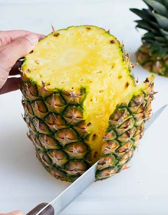 Cut Off The Skin Of The Pineapple