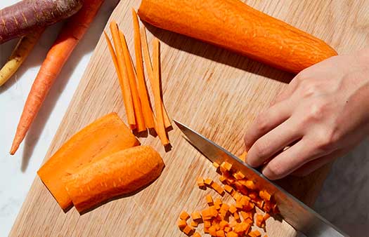 Cut The Carrots Into Desired Shape And Thickness