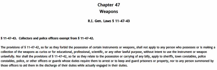 R.I. Gen. Laws § 11-47-43
