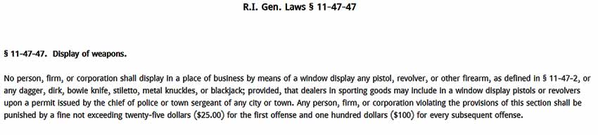 R.I. Gen. Laws § 11-47-47