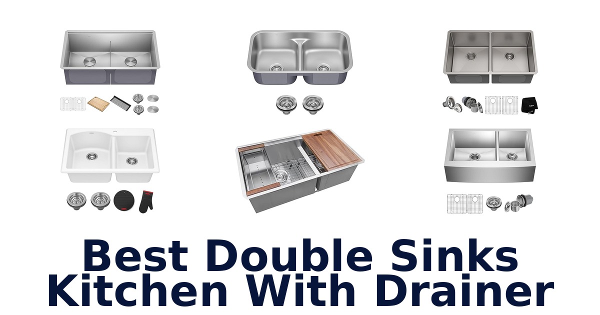 best double sinks kitchen with drainer