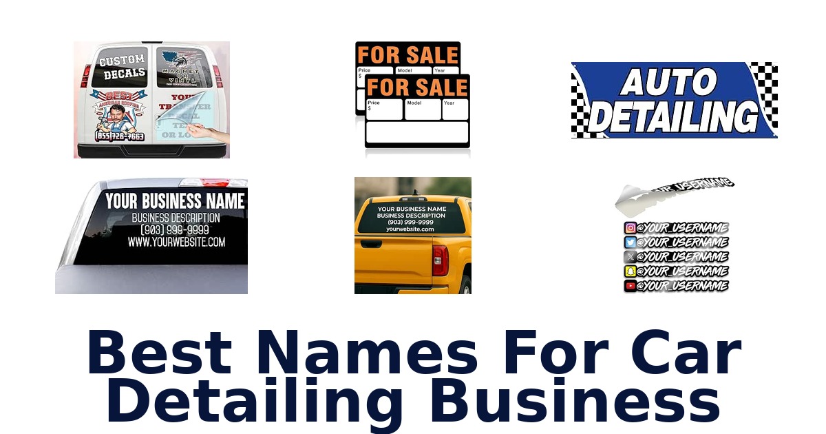 Best Names For Car Detailing Business