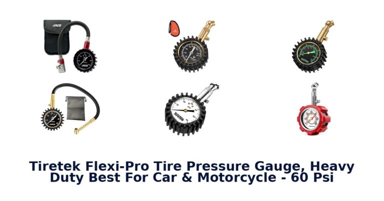 Tiretek Flexi-Pro Tire Pressure Gauge, Heavy Duty Best For Car & Motorcycle - 60 Psi